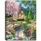Glow Decor 8" Pink and Green Spring Chapel LED Lighted Canvas Tabletop Decor